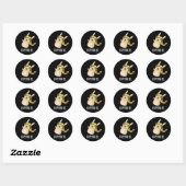 Sticker Rond Rap-bun-zel Funny Bunny Pun Dark BG (Feuille)