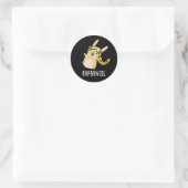 Sticker Rond Rap-bun-zel Funny Bunny Pun Dark BG (Sac)