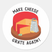 Sticker Rond Râper à nouveau le fromage (Devant)