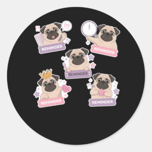 Sticker Rond Rappel De Chiot Drôle Et Mignon Pour Votre Vie Quo