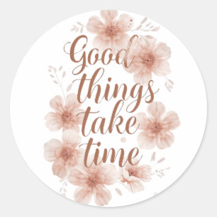 Sticker Rond Rappel doux avec des florales douces