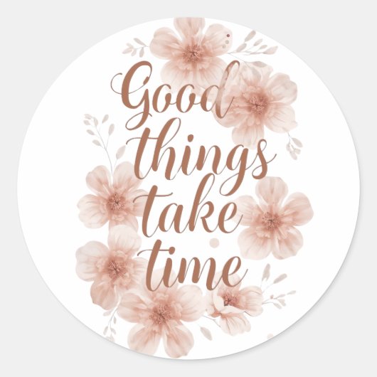 Sticker Rond Rappel doux avec des florales douces (Devant)
