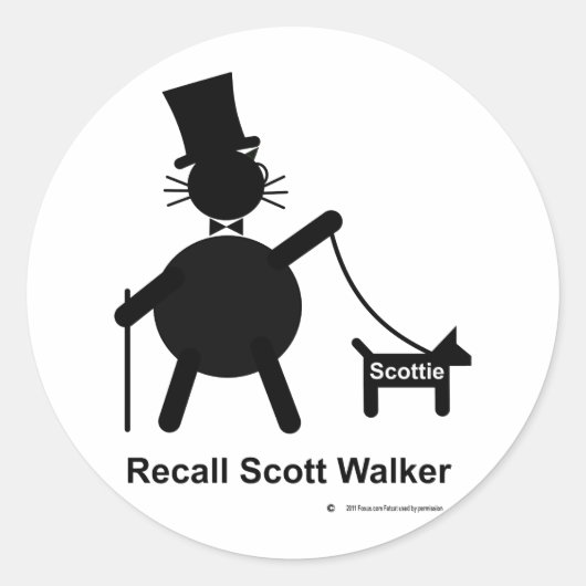 Sticker Rond Rappeler Scott Walker (Devant)