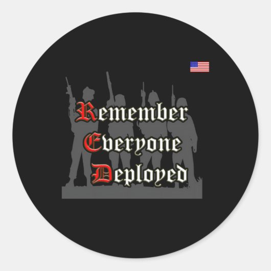 Sticker Rond Rappelez-vous tous déployés Red Friday (Devant)
