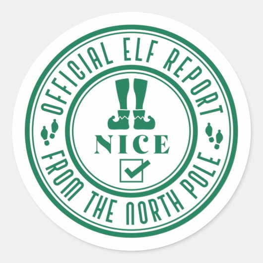 Sticker Rond Rapport officiel d'elfe du pôle nord (Devant)