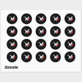 Sticker Rond Raptor Love Valentines Day Gift Dino Raptor Heart  (Feuille)