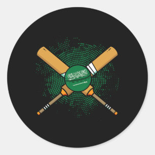 Sticker Rond Raquette de cricket d'Arabie saoudite et Ll