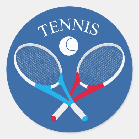 Sticker Rond Raquettes de tennis et ballon de tennis (Devant)
