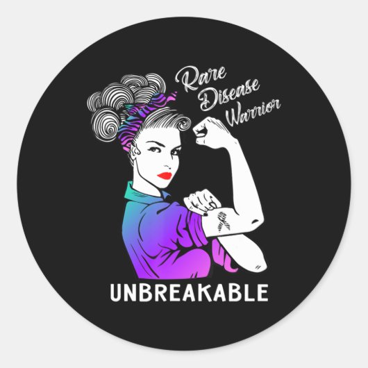 Sticker Rond Rare Disease Warrior (Devant)