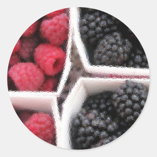 Sticker Rond Rasberries et Blackberry (Devant)
