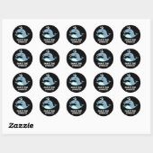 Sticker Rond Raser Les Baleines Drôle Animal Pun Dark BG (Feuille)