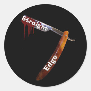 Sticker Rond Rasoir droit de bord droit