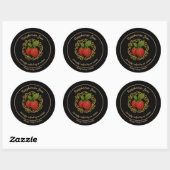 Sticker Rond Raspberry Bliss – Artisan Jam Label  (Feuille)