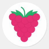 Sticker Rond Raspberry Pink Fruit Berry (Devant)