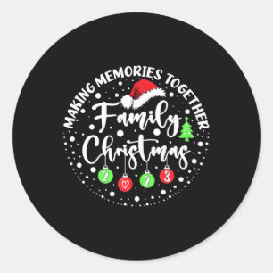 Sticker Rond Rassembler des souvenirs Famille adorable Noël 201