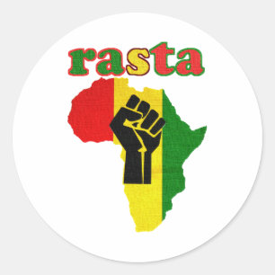 Sticker Rond Rasta Black Power