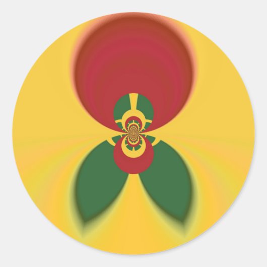 Sticker Rond Rasta Colours Art Abstrait Imprimer (Devant)