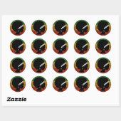 Sticker Rond Rasta Femme Paix & Amour (Feuille)