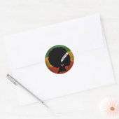 Sticker Rond Rasta Femme Paix & Amour (Enveloppe)