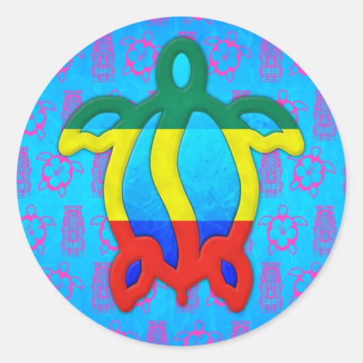 Sticker Rond Rasta Honu (Devant)