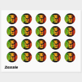 Sticker Rond Rasta Lion (Feuille)