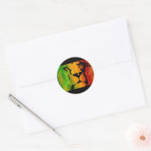 Sticker Rond Rasta Lion (Enveloppe)