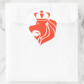 Sticker Rond Rasta Reggae Lion Crowned Red (Sac)