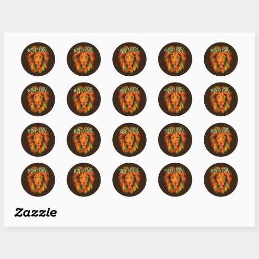 Sticker Rond Rastafari (Lion rastafarien de Reggae) (Feuille)