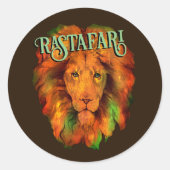 Sticker Rond Rastafari (Lion rastafarien de Reggae) (Devant)