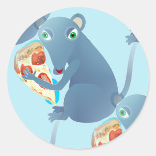Sticker Rond rat à pizza