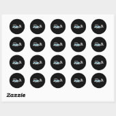 Sticker Rond rat amusant et idiot (Feuille)
