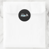 Sticker Rond rat amusant et idiot (Sac)
