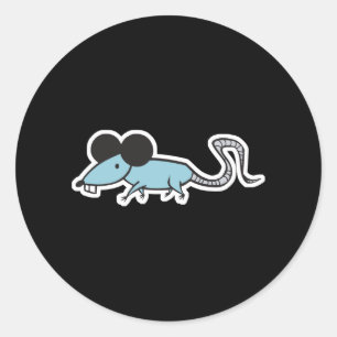 Sticker Rond rat amusant et idiot
