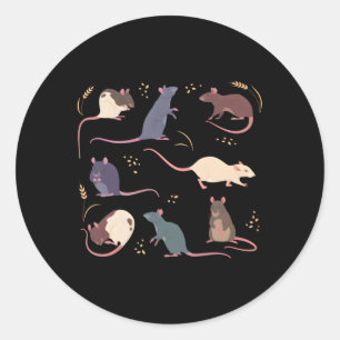 Sticker Rond Rat Animaux de souris pour animaux de compagnie Pa