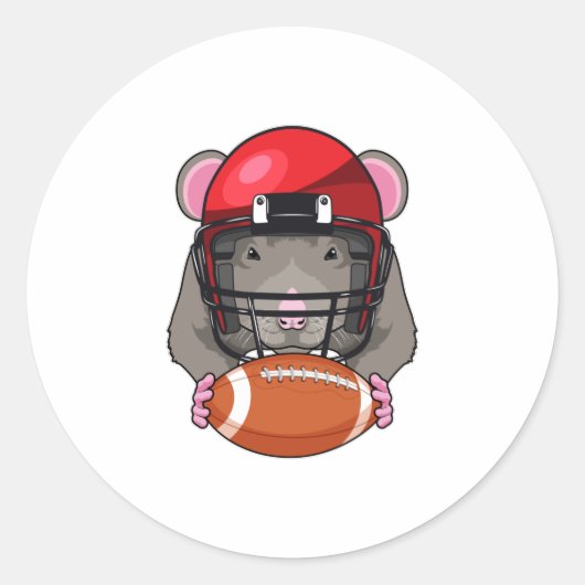 Sticker Rond Rat au football (Devant)