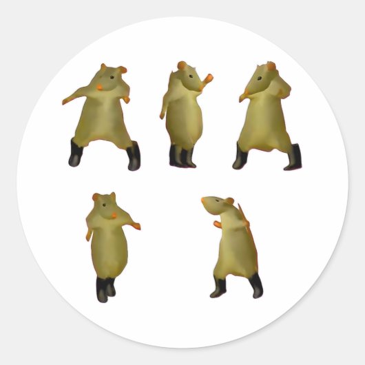 Sticker Rond Rat Dance Mème 2025 Funny Trendy #ratdance (Devant)