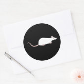 Sticker Rond Rat d'animal de compagnie blanc albinos. (Enveloppe)