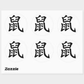 Sticker Rond Rat zodiaque chinois (Feuille)