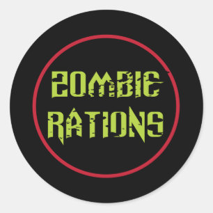 Sticker Rond Rations de Zombie