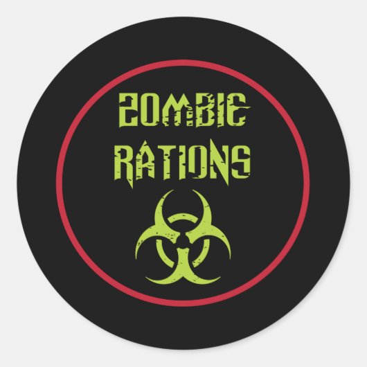 Sticker Rond Rations de Zombie Infecté (Devant)