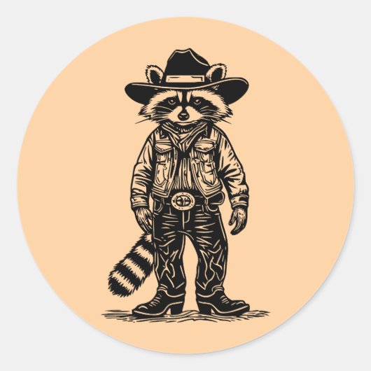 Sticker Rond raton cow-boy (Devant)