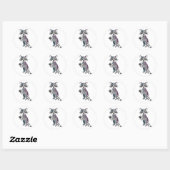Sticker Rond Raton laveur (Feuille)