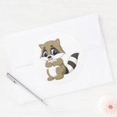 Sticker Rond Raton laveur animated mignon (Enveloppe)