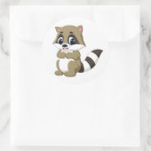 Sticker Rond Raton laveur animated mignon (Sac)