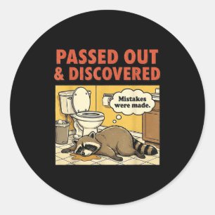 Sticker Rond Raton laveur bandit de boissons alcoolisées d'Ashl