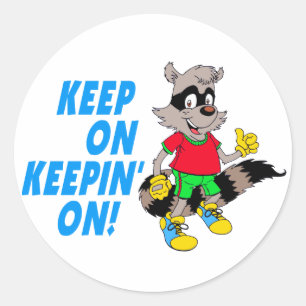 Sticker Rond Raton laveur de bande dessinée