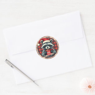 Sticker Rond Raton laveur de Noël au cacao et à la bonne humeur