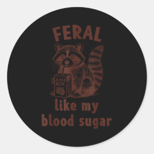 Sticker Rond Raton laveur de sensibilisation au diabète Féroce