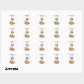 Sticker Rond Raton laveur des bois (Feuille)