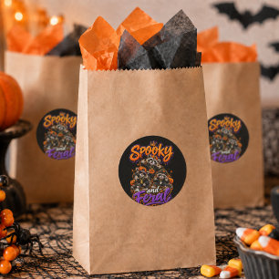 Sticker Rond Raton laveur d'Halloween, Favor de hip-hop sauvage